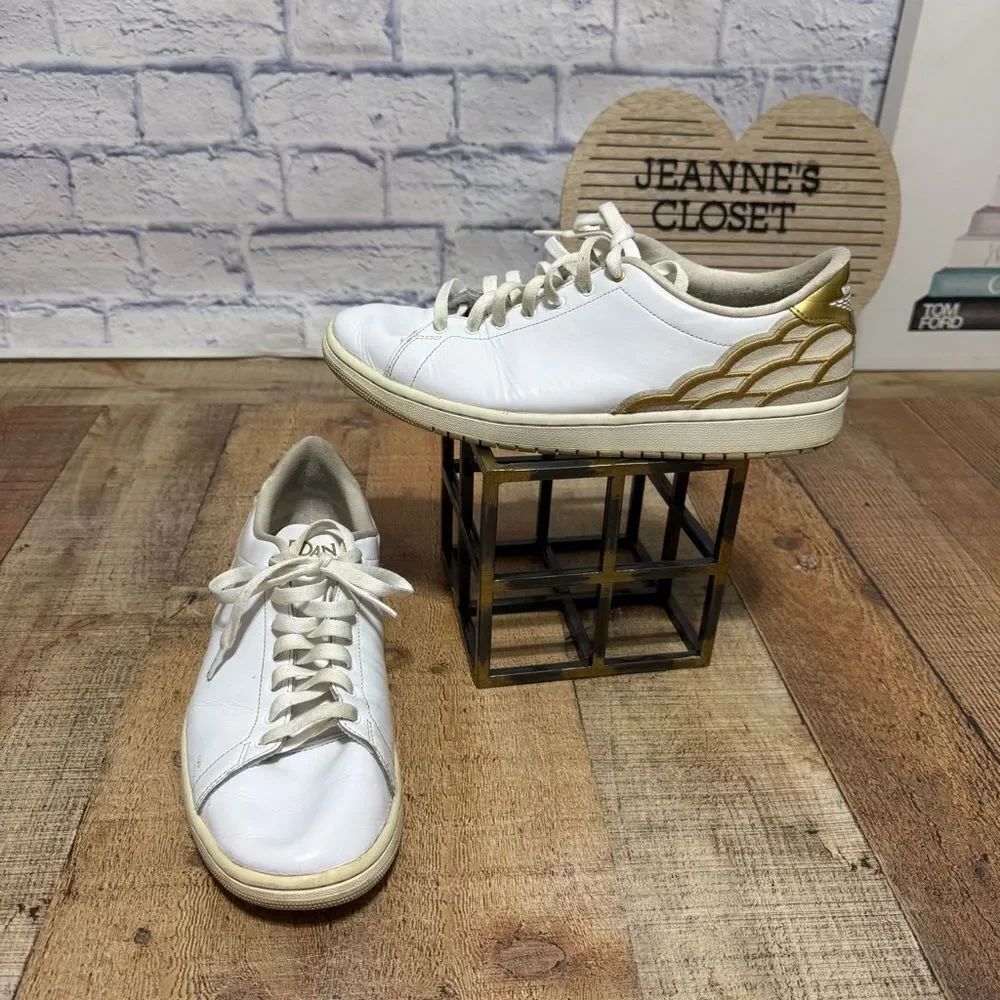 Nike Men’s Air Jordan 1 Centre Court White Gold Sneakers. Men's 11.5 DQ8577-100